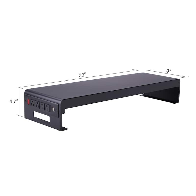 Rocelco 40 in. W Beige Height Adjustable Standing Desk Converter with Dual Monitor Stand and Deep Keyboard Tray