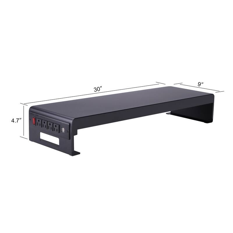 Rocelco 40 in. W White Height Adjustable Standing Desk Converter with Dual Monitor Stand and Deep Keyboard Tray