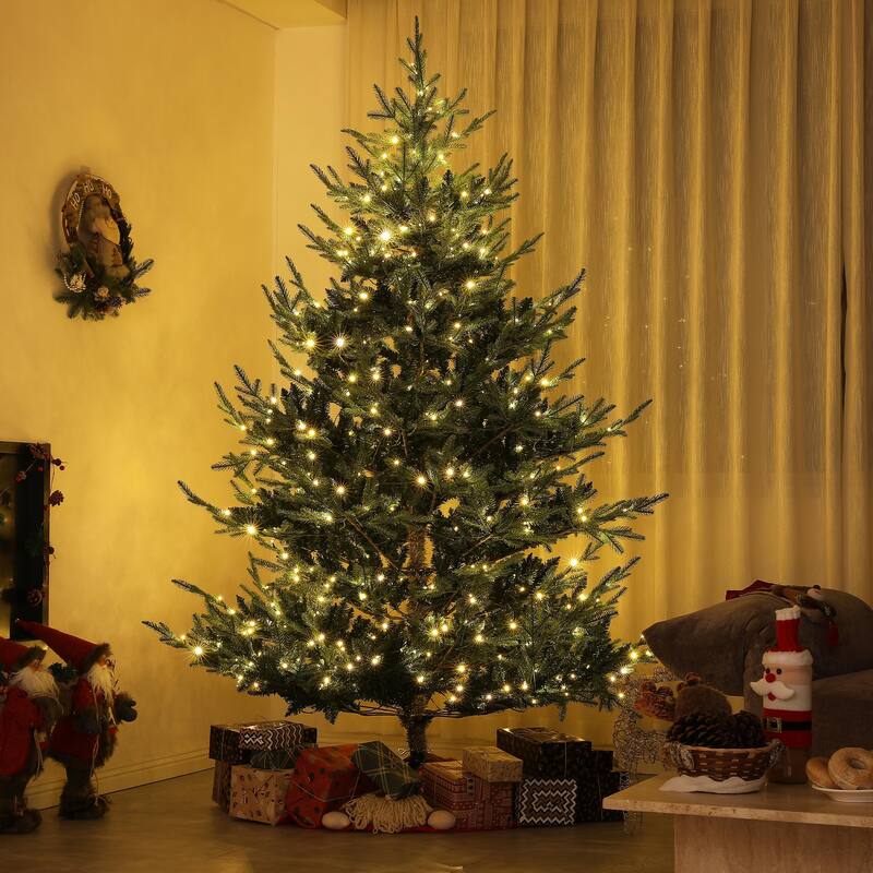 7.5ft Artificial Christmas Tree with 300 Dual Color LED Lights, 11 Light Modes
