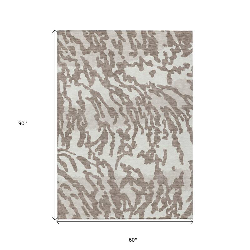 HomeRoots Animal Print Transitional Rectangle Outdoor Rug