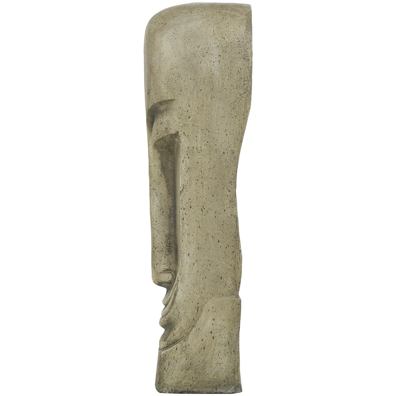 Resin Face Tall Distressed Totem Decorative Sculpture - Gray - Roche River Decor