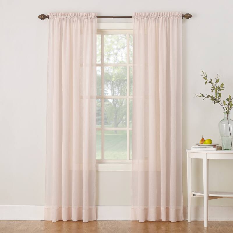 No. 918 Erica Sheer Crushed Voile Single Curtain Panel, Single Panel - 51 x 63 - Blush