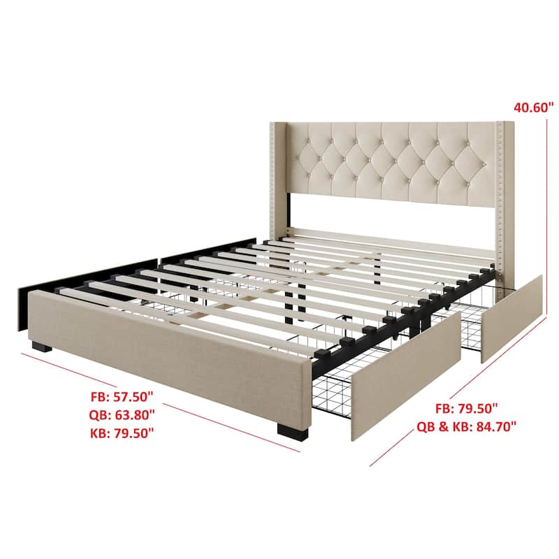 Greeley Tufted Upholstered Storage Platform Bed