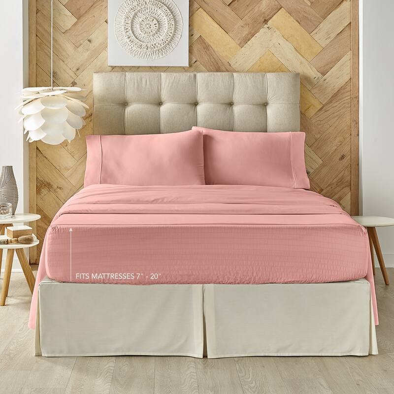Royal Court Royal Fit Plush Microfiber 4 Piece Bed Sheet Set