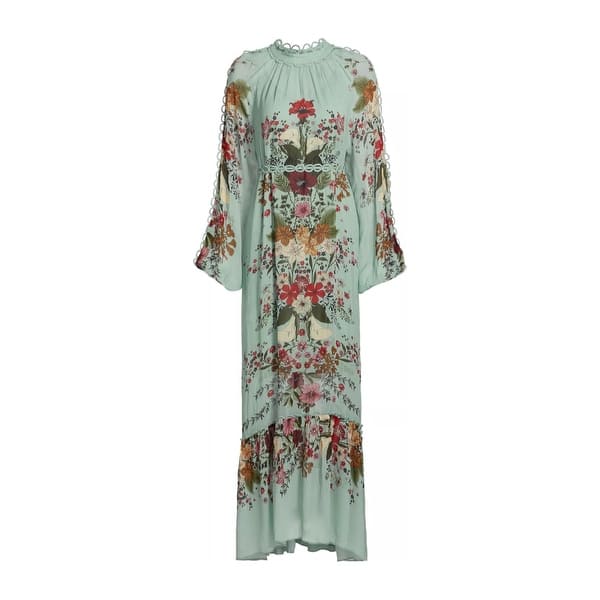 Farm Rio Women's Long Sleeve Maxi Dress Beauty Bouquet Blue Farm Rio Women's Long Sleeve Maxi Dress Beauty Bouquet Blue