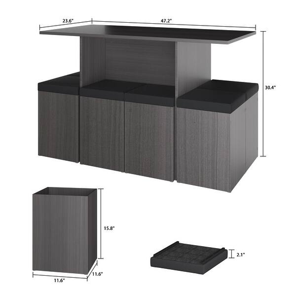 8piece Baxter Dining Set with Storage Chair Ottomans Bed Bath