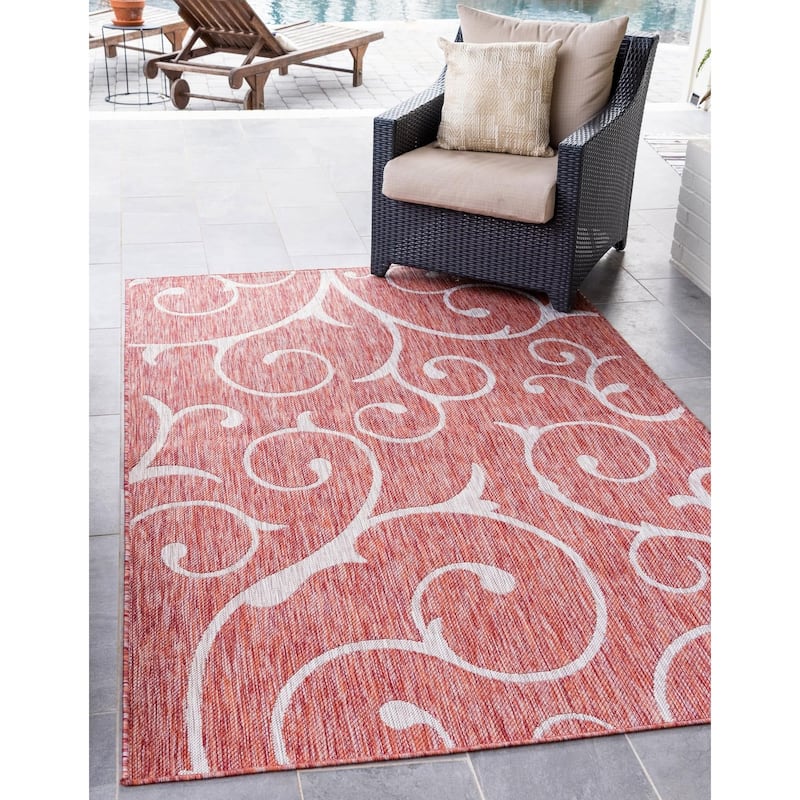 Outdoor Turgh Collection Area Rug - Rust Red - 8'x11'4"