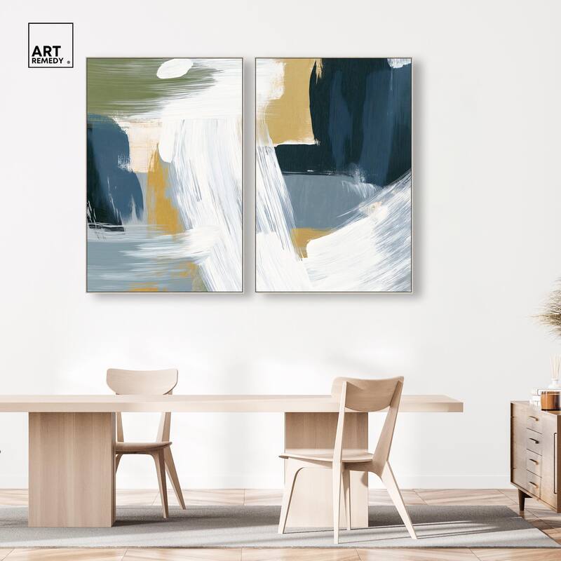 Textured Greens III Canvas Set of 2 by Art Remedy