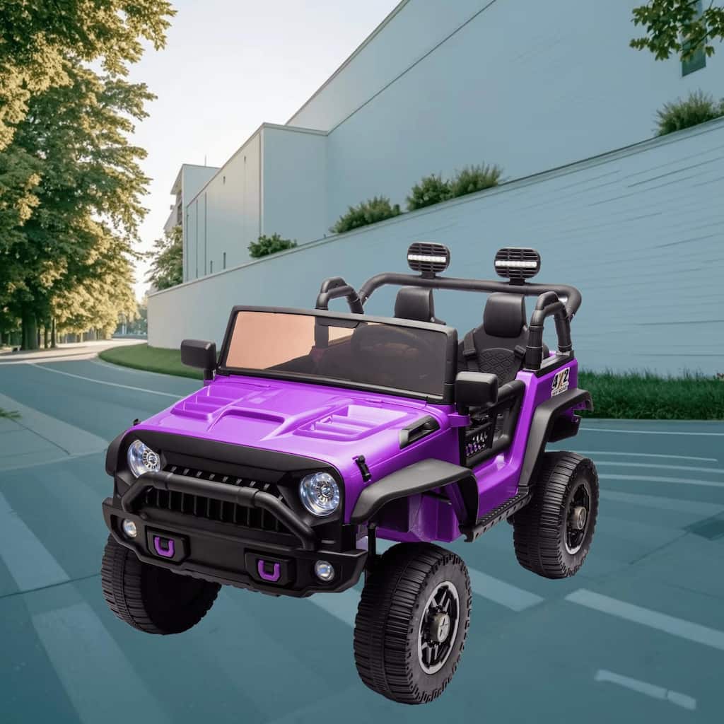 Off-Road 24V Battery Powered Kids Ride-On Truck Car with Double Seats, LED Lights, and 2.4G Parental Remote Control