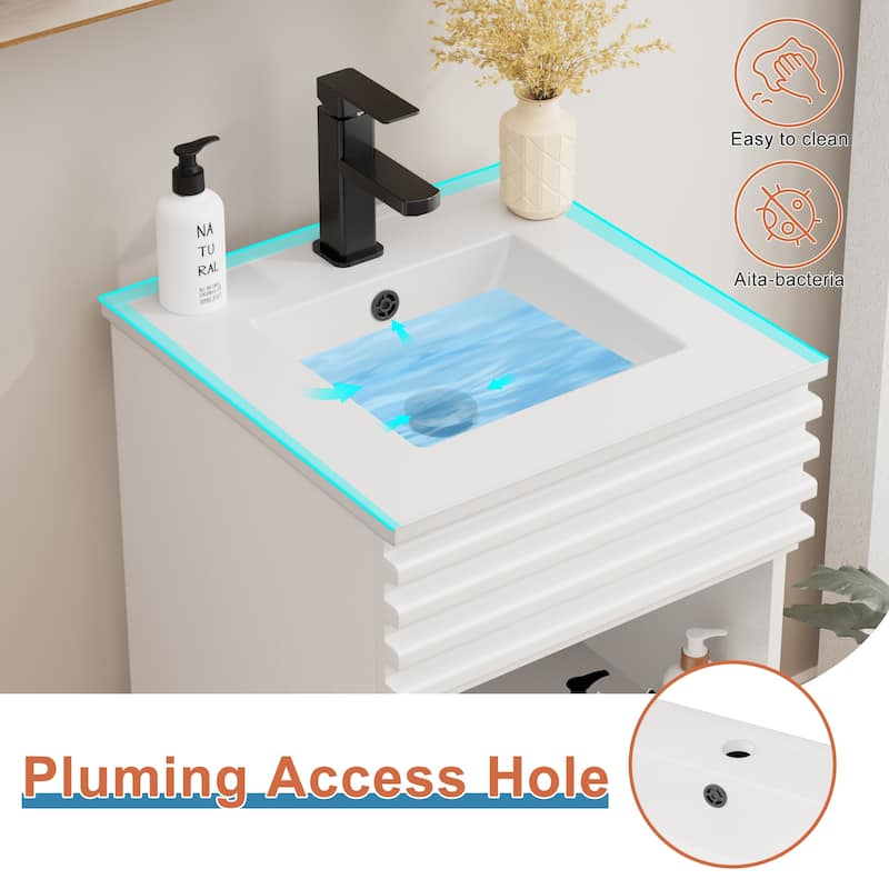 Bathroom Vanity Set W/Drop in Sink Faucet Cabinet Combo