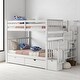 preview thumbnail 2 of 17, Full Over Full Bunk Bed with Storage Drawers and Shelves, Convertible Staircase Bunk Beds with Guardrails,No Box Spring Required White