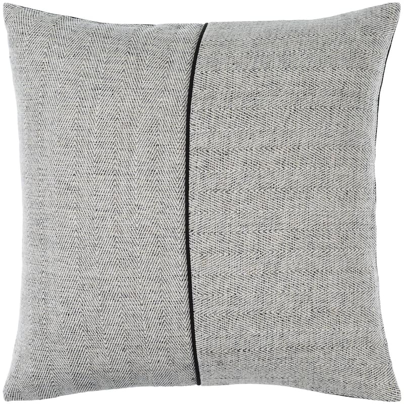 Tyriq Modern & Contemporary Stripe Accent Pillow - 18"L x 18"W - Feather Down - Gray