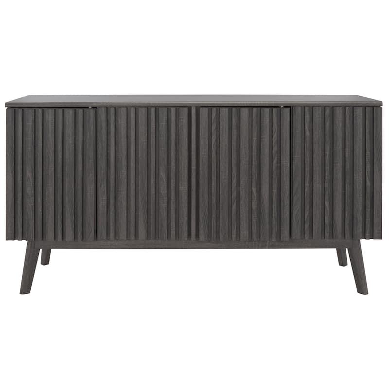 SAFAVIEH Home Helena 62-inch 4 Door 4 Shelf Media Stand. - 62Wx18Dx32H - Distressed Black.