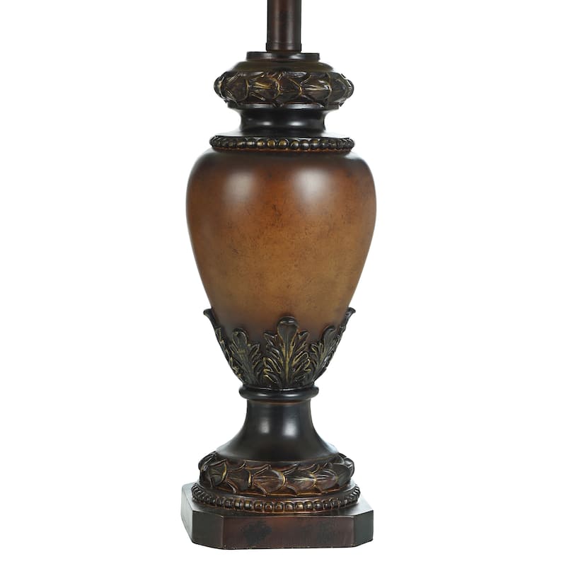 StyleCraft Lainey Table Lamp - Brown Finish - Cream/Light Beige Bell Shaped Shade
