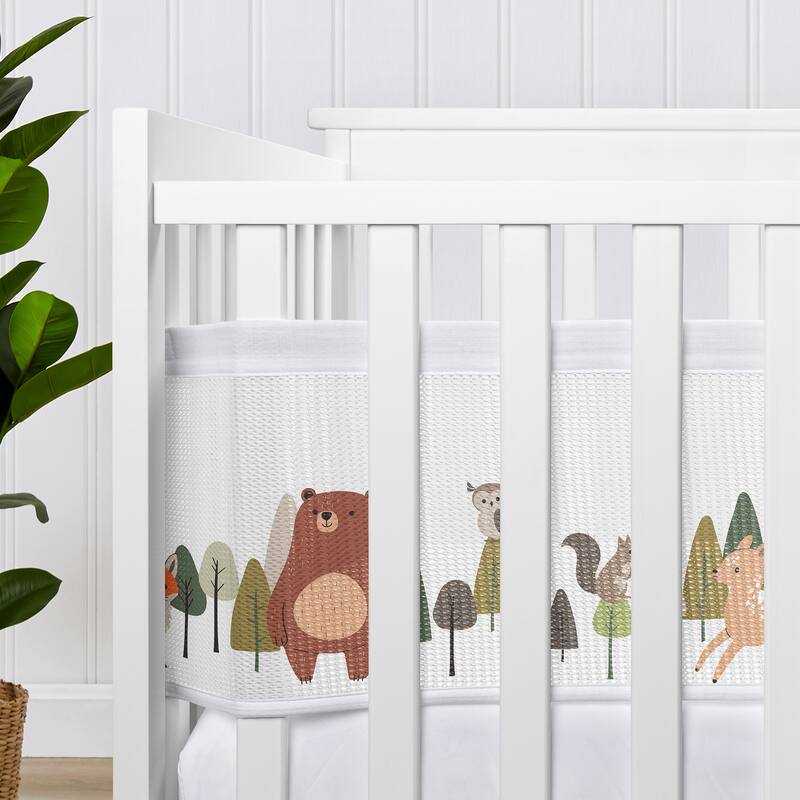 Sweet Jojo Designs + BreathableBaby Breathable Mesh Crib Liner Woodland Animals Boy, Girl, Unisex/Gender Neutral Woodsy Pals