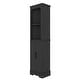 preview thumbnail 27 of 26, GDFStudio - Tall Corner Cabinet with Doors and Open Shelves, Space-Saving Storage Cabinet