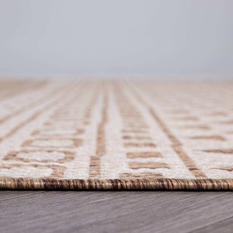 World Rug Gallery Contemporary Geometric Bohemian Textured Flat Weave Indoor/Outdoor Area Rug