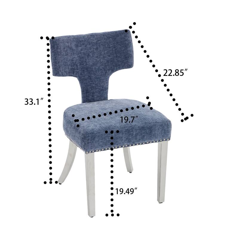 Vintage Set of Two Upholstered Dining Chairs with Adjustable Foot Pads