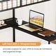 preview thumbnail 11 of 18, Full Size Metal Loft Bed with L-Shaped Desk, RGB LED Lighting, USB Charging Station, Wardrobe Cabinet, Drawers, Ladder