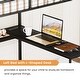preview thumbnail 11 of 18, Full Size Metal Loft Bed with L-shaped Desk, LED Lights, Charging Cradle, with One Cabinet Wardrobe and 2 Fabric Drawers