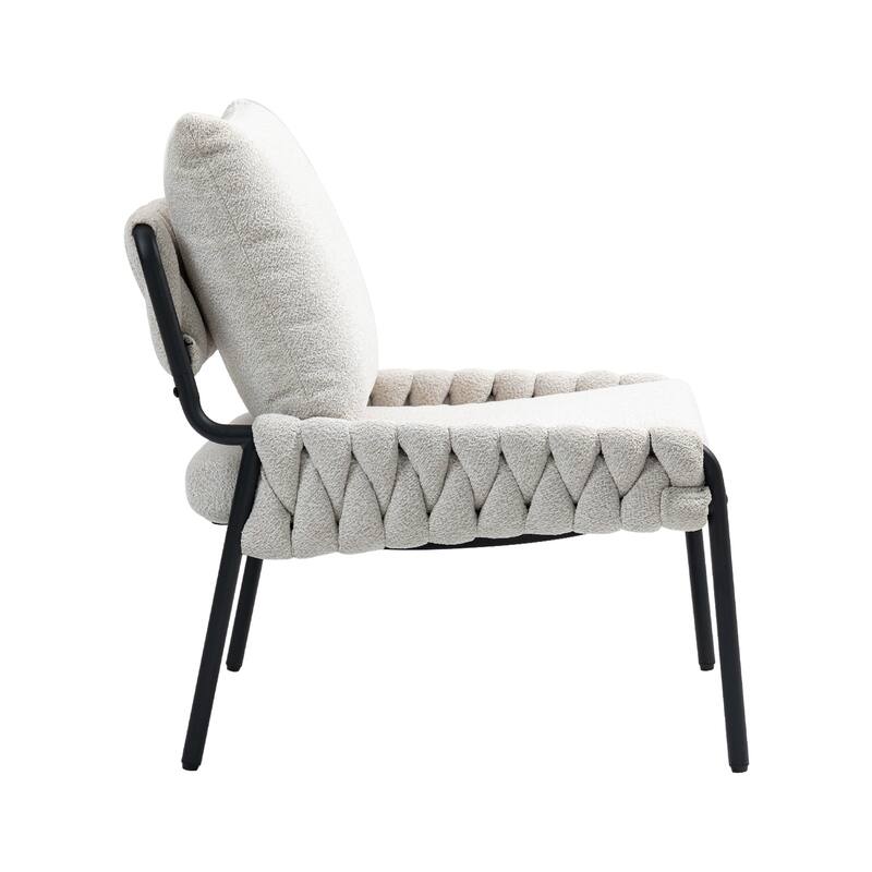 Comfortable Metal-Framed Armchair with Soft Cushions and Stylish Upholstery for Home
