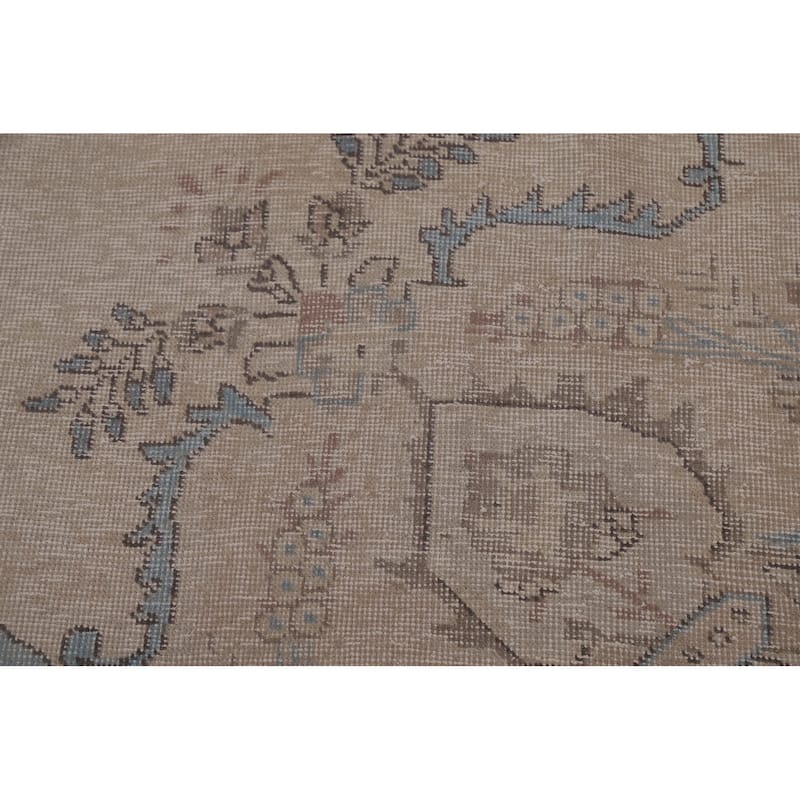 Antique Distressed Tabriz Persian Rug Hand-knotted Wool Carpet - 9'5" x 11'10"