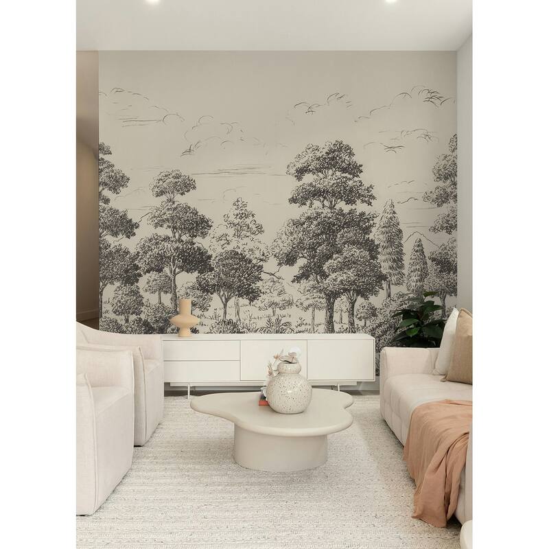 WallPops Scott Living Sylva Parchment Self Adhesive Mural - N/A
