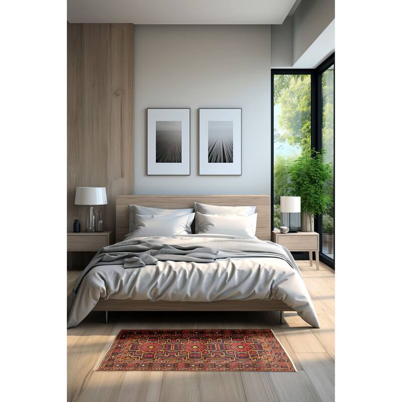 ECARPETGALLERY Hand-knotted Teimani Dark Grey Wool Rug - 2'8 x 4'8