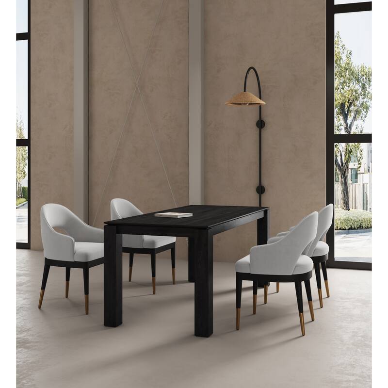 Manhattan Comfort Rockaway Modern 70.86 Solid Wood Dining Set
