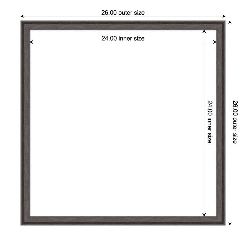 Amanti Art Florence Gold Framed Dry Erase Magnetic Board - 26 x 26 in - Florence Pewter