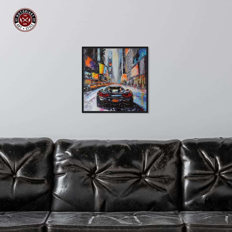 Notoriart Blast The Speakers Framed Car 1 Piece Canvas Wall Art