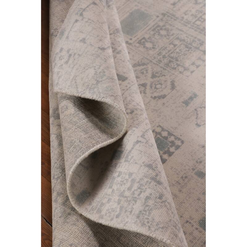 Abstract Oriental Area Rug Handmade Wool Carpet - 5'4"x 7'9"