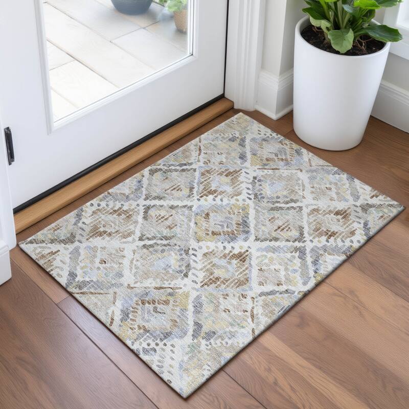 Premium Washable Super Soft Boho Moroccan Mayfield Rug - Ivory - 1'8" x 2'6"