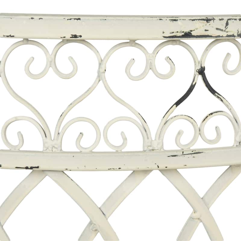 SAFAVIEH Outdoor Citlalli Victorian Scroll Iron Kissing Bench - 44Wx24Dx31H