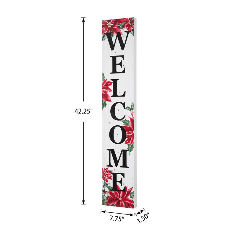 Glitzhome 42"H Lighted Wooden "Merry Christmas" Porch Sign Decor