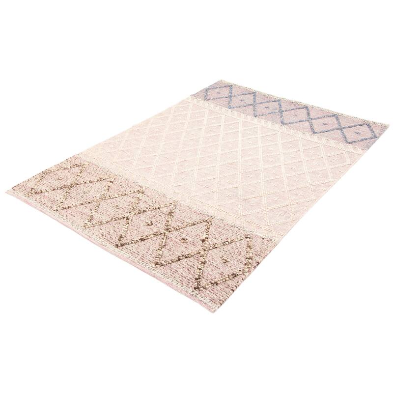 ECARPETGALLERY Braid weave Sienna Beige Wool Rug - 6'2 x 9'1