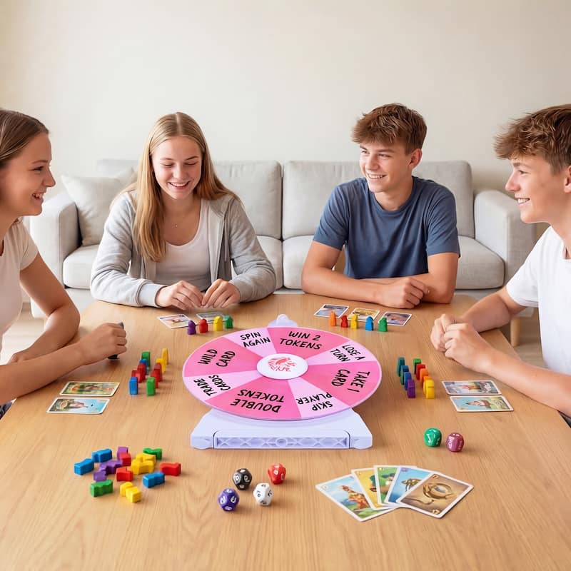 Gymax Spinning Prize Wheel 14 Slots Spin Wheel w/Blackboard Marker