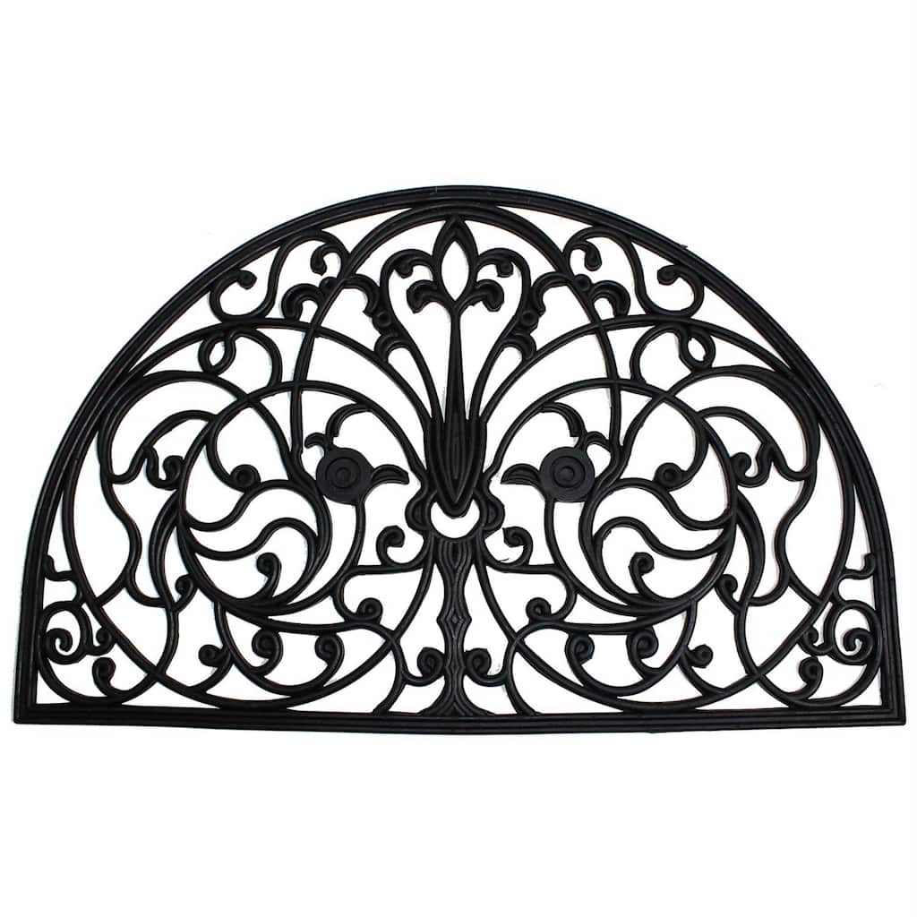 J&M French Arch Half Round Rubber Doormat 24x36 - 24x36"