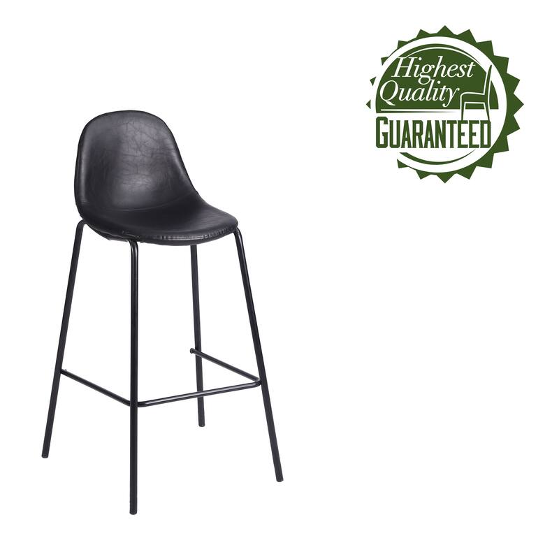 Porthos Home Tuca Bar Stools Set Of 2, PU Leather Upholstery, Iron Legs