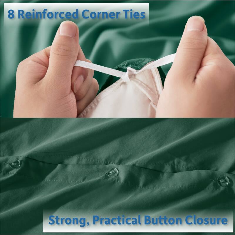 Nestl Ultra Soft Double Brushed Microfiber Duvet Cover Set with Button Closure