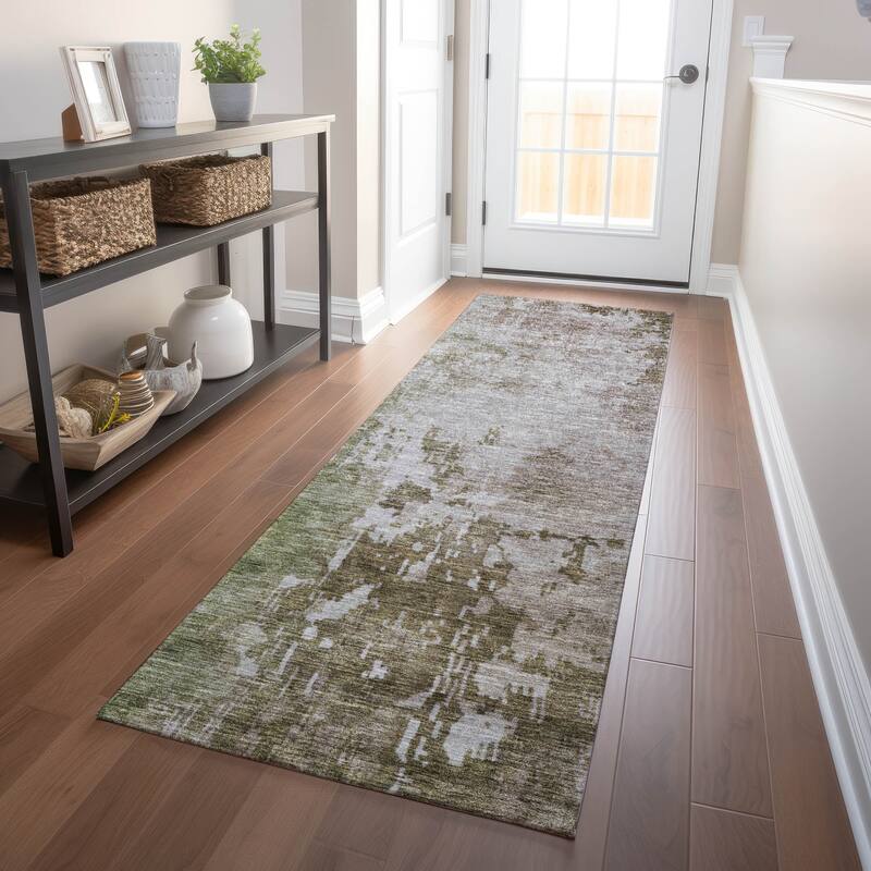 Machine Washable Indoor/ Outdoor Chantille Rug - Brown - 2'3" x 7'6"