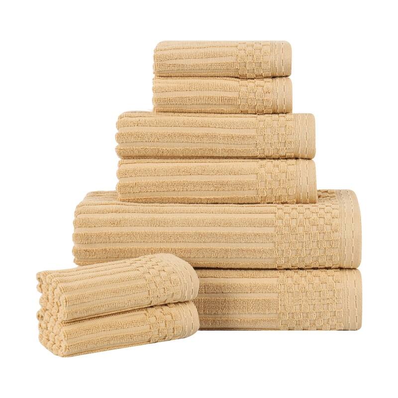 Superior Soho Ribbed Cotton 8-Piece Assorted Towel Set