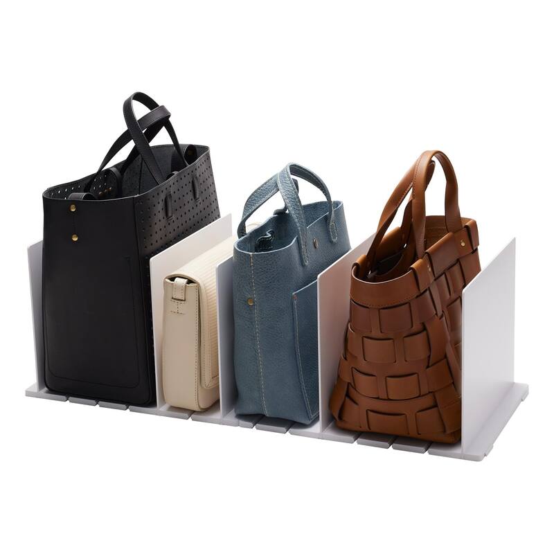 Yamazaki Home Handbag Organizer (Set of 2), ABS Plastic - L 9.45 x W 12.52 x H 8.27 inches - White