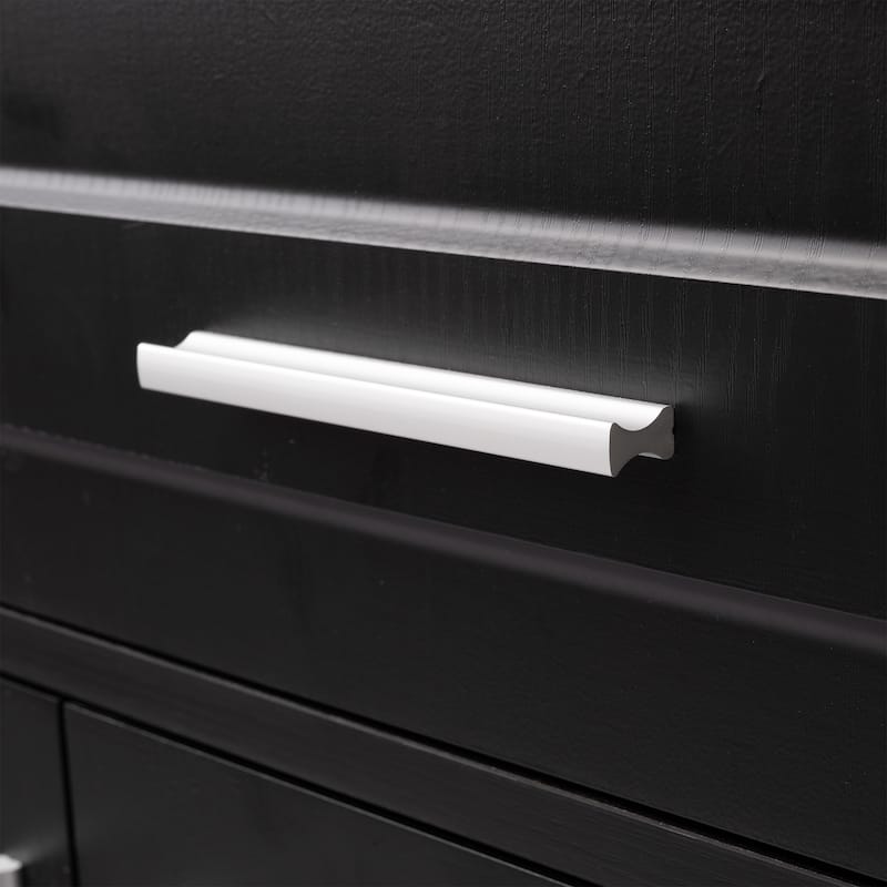 Fluted Sideboard Cabinet with 4 Doors & 3 Drawers, Wood Storage Console Table, Coffee Bar Cabinet with Adjustable Shelf