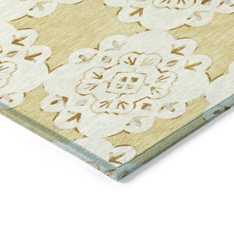 Machine Washable Indoor/ Outdoor Global Motif Chantille Rug
