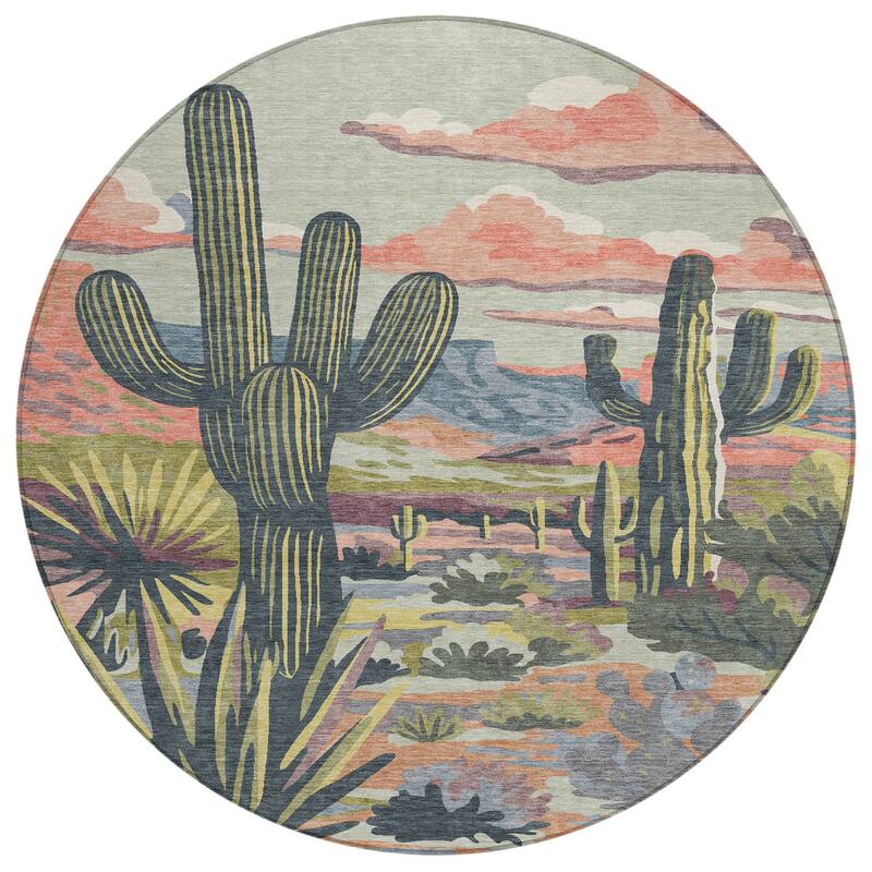 Machine Washable Indoor/ Outdoor Southwestern Mesa Chantille Rug