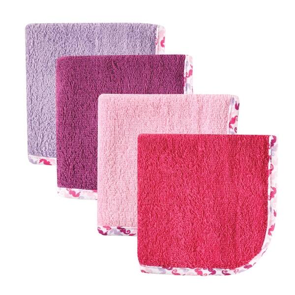 slide 1 of 1, Hudson Baby Infant Girl Super Soft Cotton Washcloths, Seahorse, One Size - Seahorse - One Size