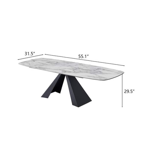 Modern Brilliant Dining Table with Carbon Steel Base - Bed Bath ...