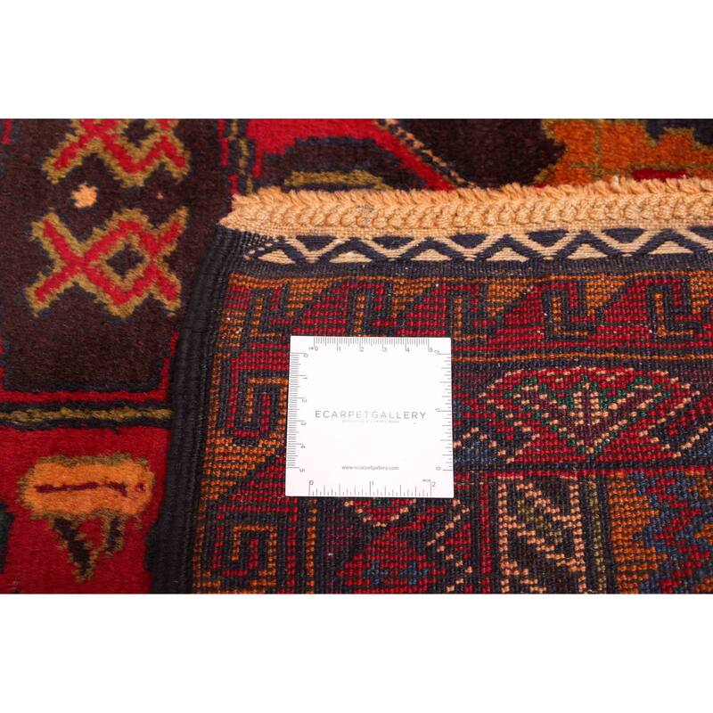 ECARPETGALLERY Hand-knotted Teimani Red Wool Rug - 3'6 x 6'9