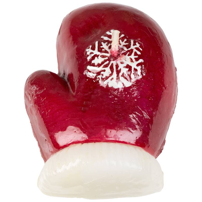 Christmas Mittens with Snowflakes Floating Candles - 3.25" - Red and White - Set of 8